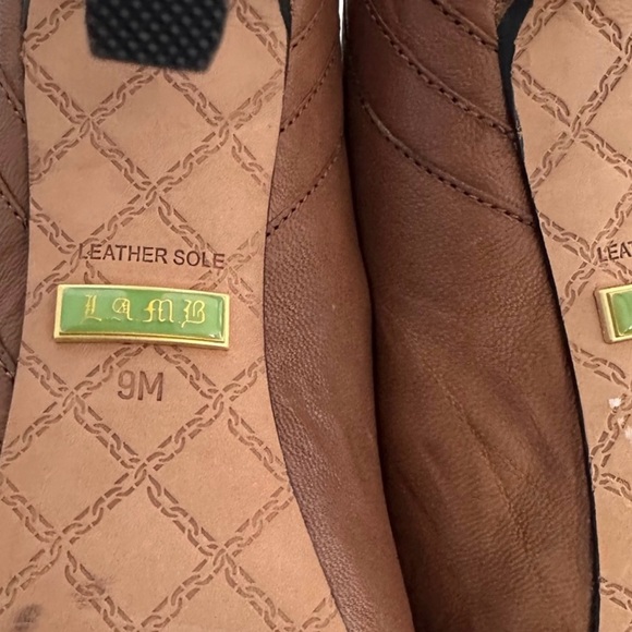 L.A.M.B Gwen Stefani tan platform stack wood heels size 9 - Picture 3 of 4